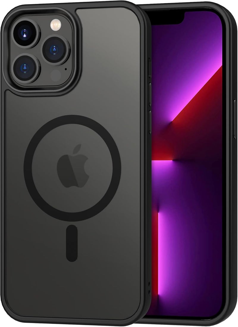 CACOE Magnetic Case for iPhone 13 Pro Max 6.7 inch-Compatible with MagSafe & Magnetic Car Phone Mount,Anti-Fingerprint TPU Thin Phone Cases Cover Protective Shockproof(Black) - Image 1